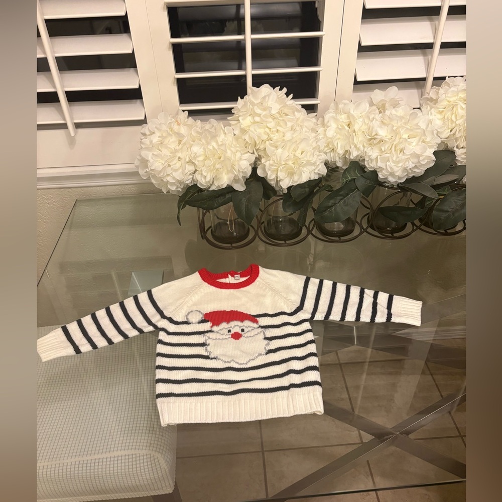 Kids Santa Striped Sweater - Red and White 12-18 months